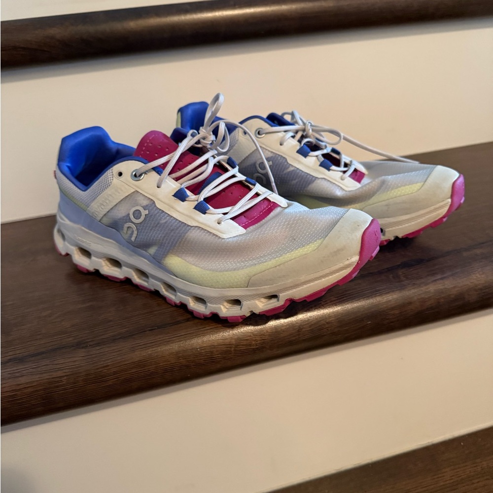 On Running Women's White and Blue Athletic Shoes